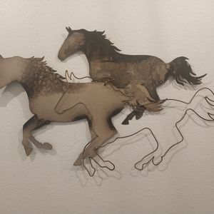 Wild horses metal wall art